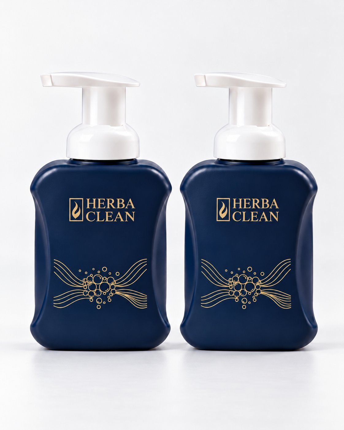Herbaclean 2’li boş köpük el sabunu dispenseri — iki boş şişe